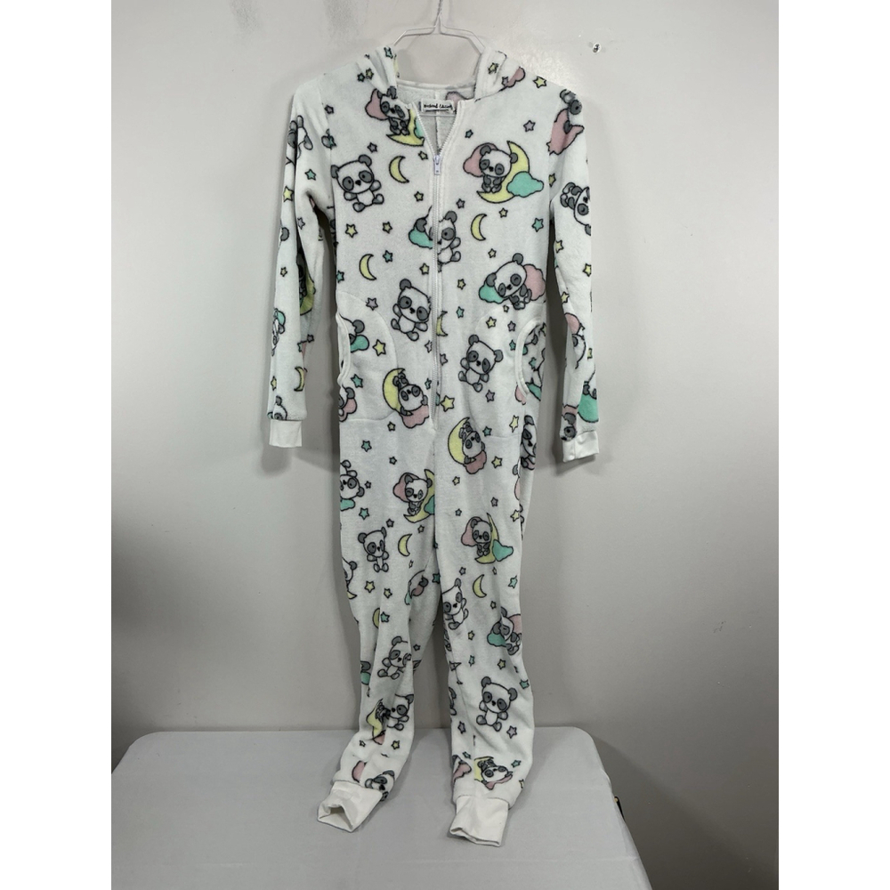 Womans Weekend Edition 1 Pc Hooded Pajama XS White Panda Bear Full Zip